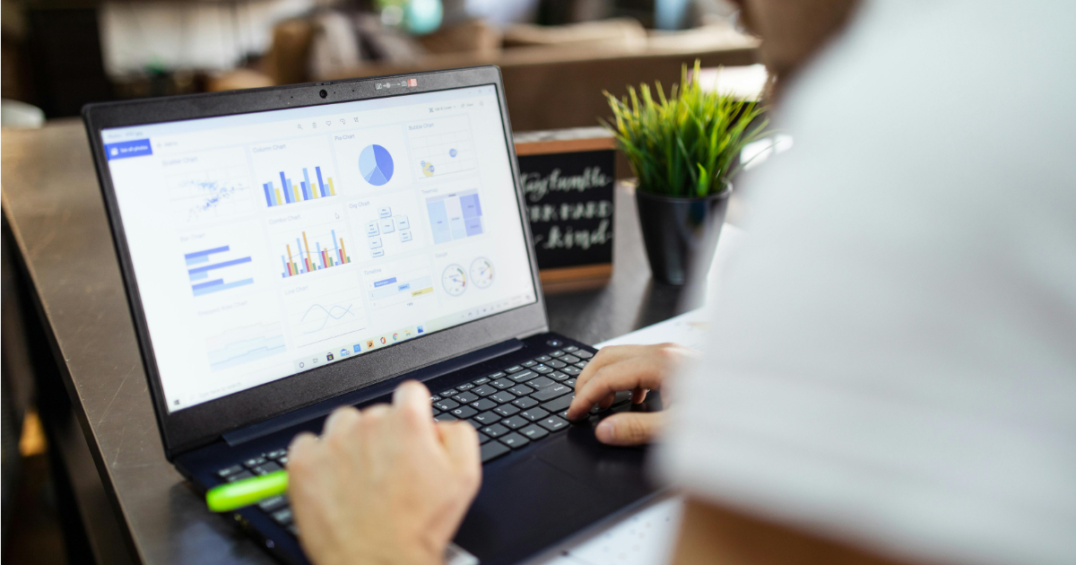 Freelancer working on a spreadsheet