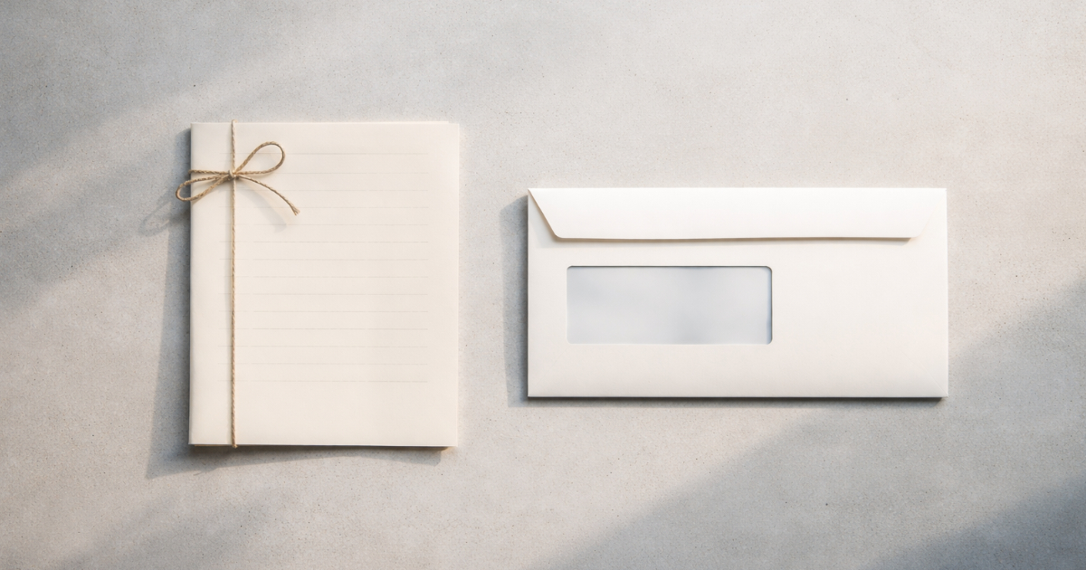 Overhead view of a freelancer's desk with a draft quote on the left and a formatted invoice on the right, hands connecting both documents
