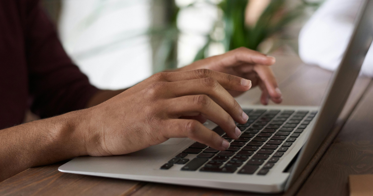 Freelancer working on a laptop
